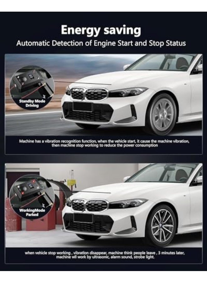 طارد الحيوانات، طارد الفئران بالموجات فوق الصوتية تحت الغطاء، أضواء ومؤشرات إنذار لصيانة السيارة، تخلص من الفئران، والجرذان، والسناجب في محرك السيارة، مرآب الشاحنة، العلية، القبو، مستودع الحظيرة، حماية السيارة - Image 4