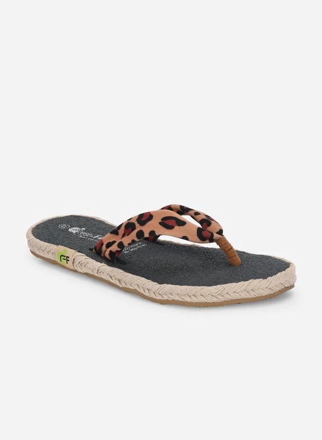 Fresh Feet Leopard Print Thong Toe Yoga Mat Slippers