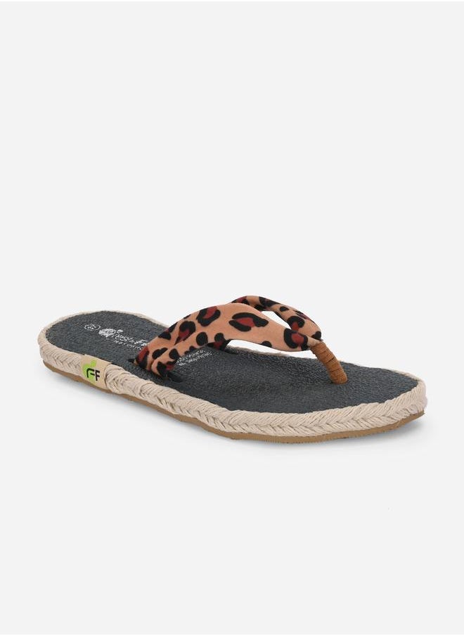 Fresh Feet Leopard Print Thong Toe Yoga Mat Slippers  - Image 3