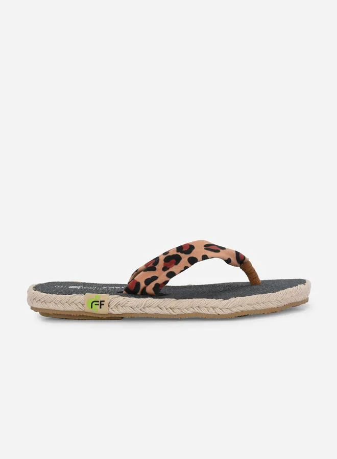 Fresh Feet Leopard Print Thong Toe Yoga Mat Slippers