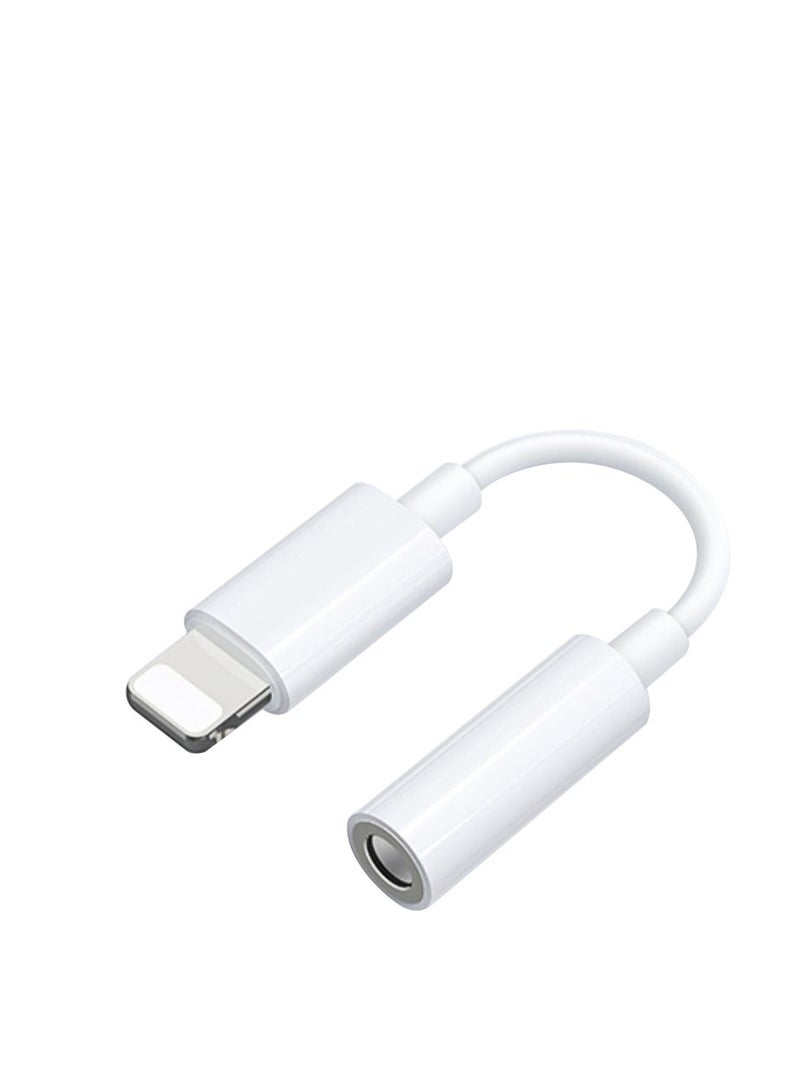 Lightning to 3.5mm Headphone Jack Adapter – Supports iPhone 7 to 14 Series – High-Fidelity Audio & Voice Control – Durable Aluminum Shell – Compatible with Music, Calls, Gaming – White  - Image 2