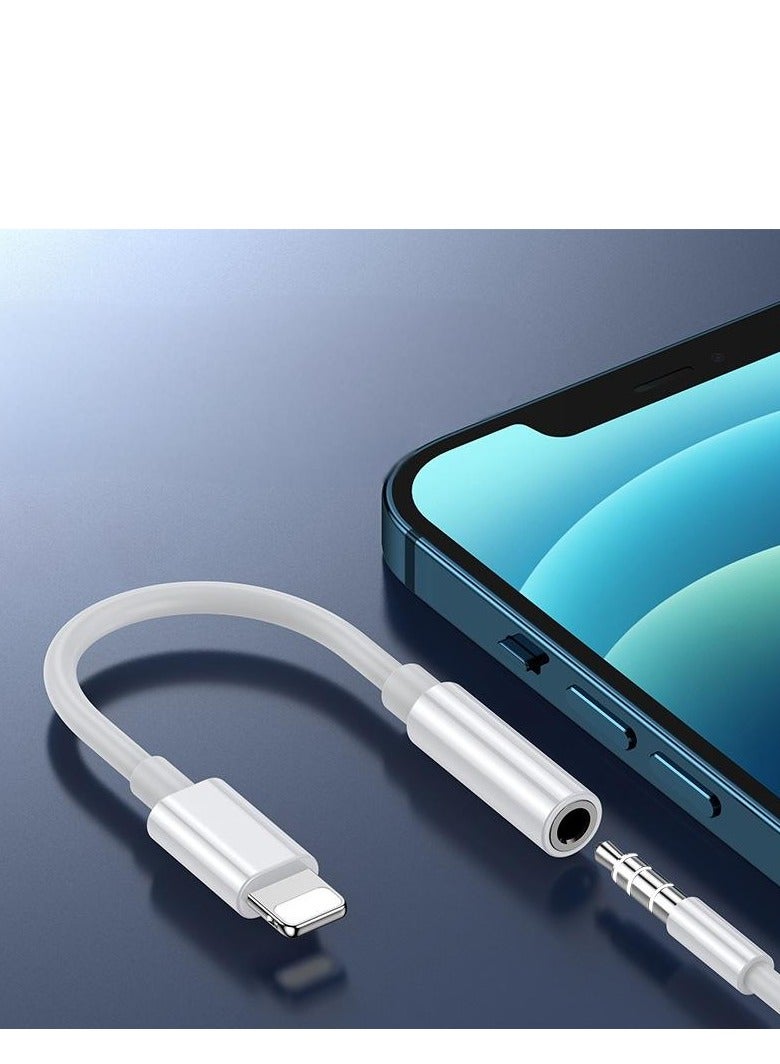 Lightning to 3.5mm Headphone Jack Adapter – Supports iPhone 7 to 14 Series – High-Fidelity Audio & Voice Control – Durable Aluminum Shell – Compatible with Music, Calls, Gaming – White  - Image 3