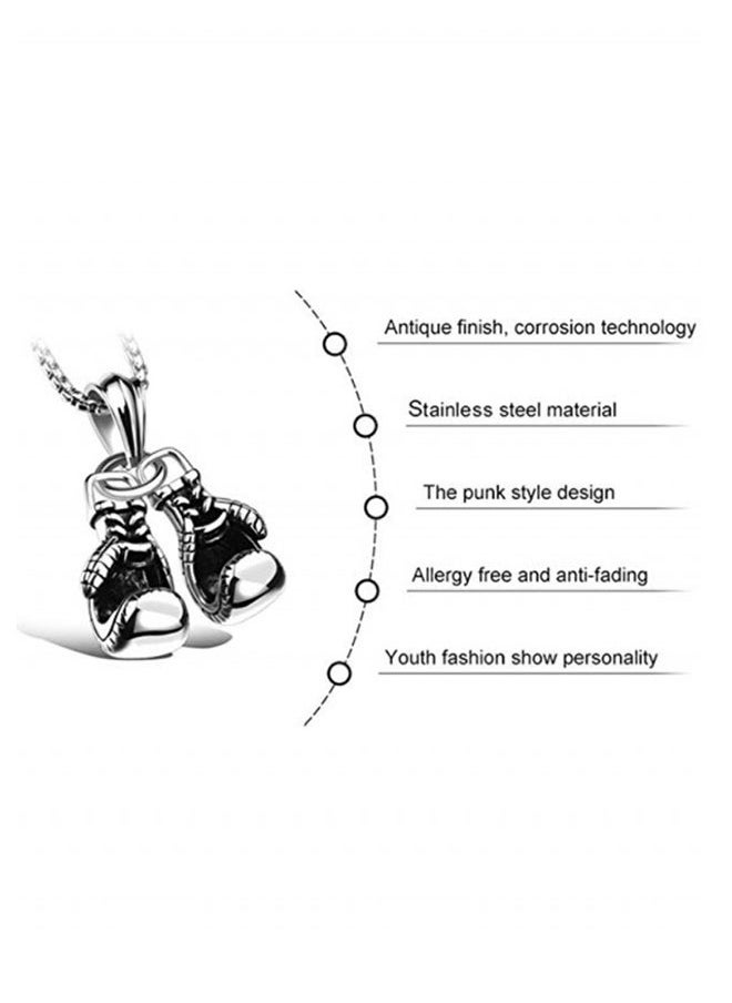 NIBEMINENT - Punk Stainless Steel Boxing Gloves Chain Pendant Necklace - Image 1