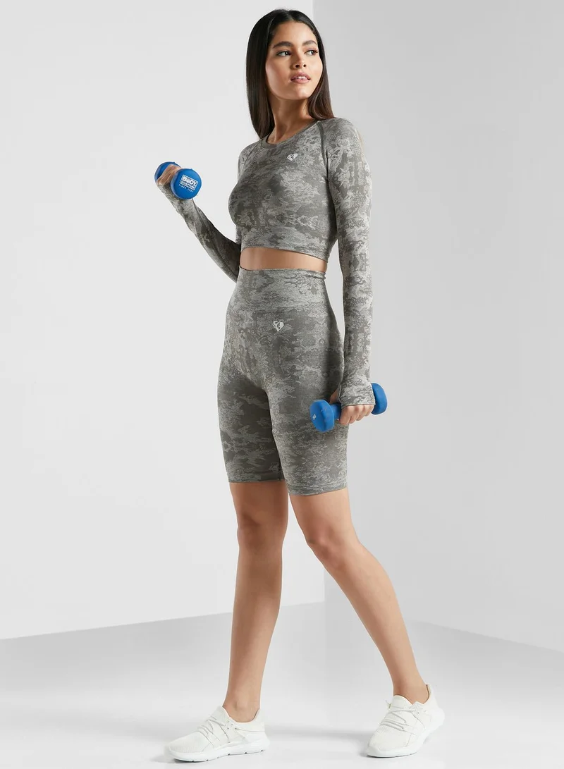 Womens Best Camo Seamless Cropped Top