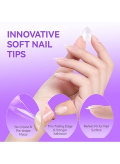 gelike ec Gel X Nail Kit 6 In 1 Uv Strong Gel Glue 240Pcs Short Almond Nail Tips And Uv Lamp  - Image 4