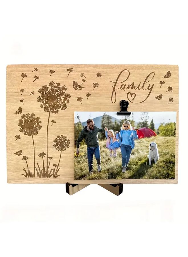 Handcrafted Wooden Family Photo Frame With Floral And Butterfly Engraving Wedding Decor Home Decor Gift - Image 2
