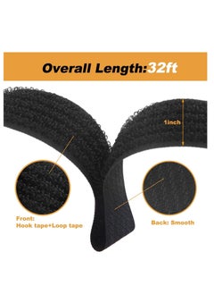 Generic Adjustable Cable Straps with 50 Buckles Free Cut Length Black Reusable Fastening Cable Ties Hook and Loop Securing Strap for Cable Tidy Wire Management Cord Organizer  - Image 4