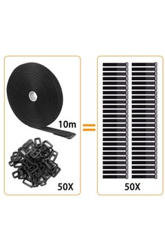 Generic Adjustable Cable Straps with 50 Buckles Free Cut Length Black Reusable Fastening Cable Ties Hook and Loop Securing Strap for Cable Tidy Wire Management Cord Organizer  - Image 5