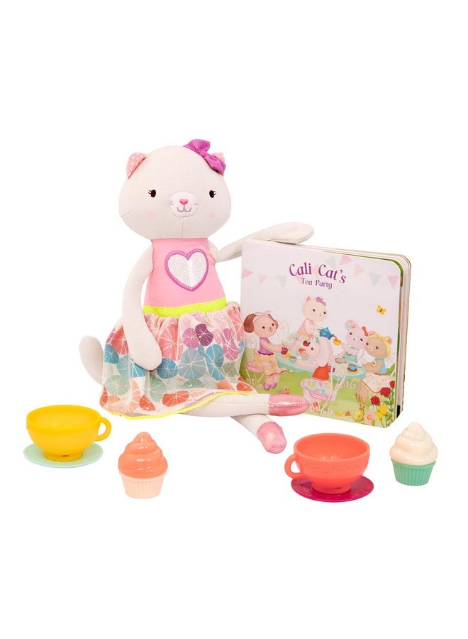 B. Toys- Tippy Toes- Cali Cat- Plush Cat Playset- Pretend Play - Tea Party Set - Plush Cat Doll - Board Book - Cups & Play Food - 2 Years + - Image 1