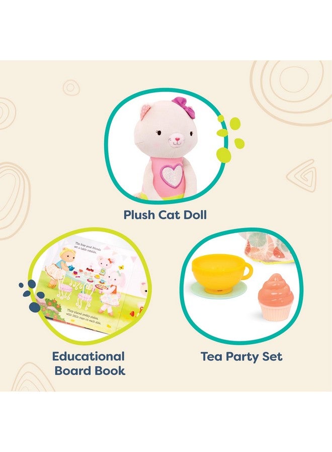 B. Toys- Tippy Toes- Cali Cat- Plush Cat Playset- Pretend Play - Tea Party Set - Plush Cat Doll - Board Book - Cups & Play Food - 2 Years + - Image 4