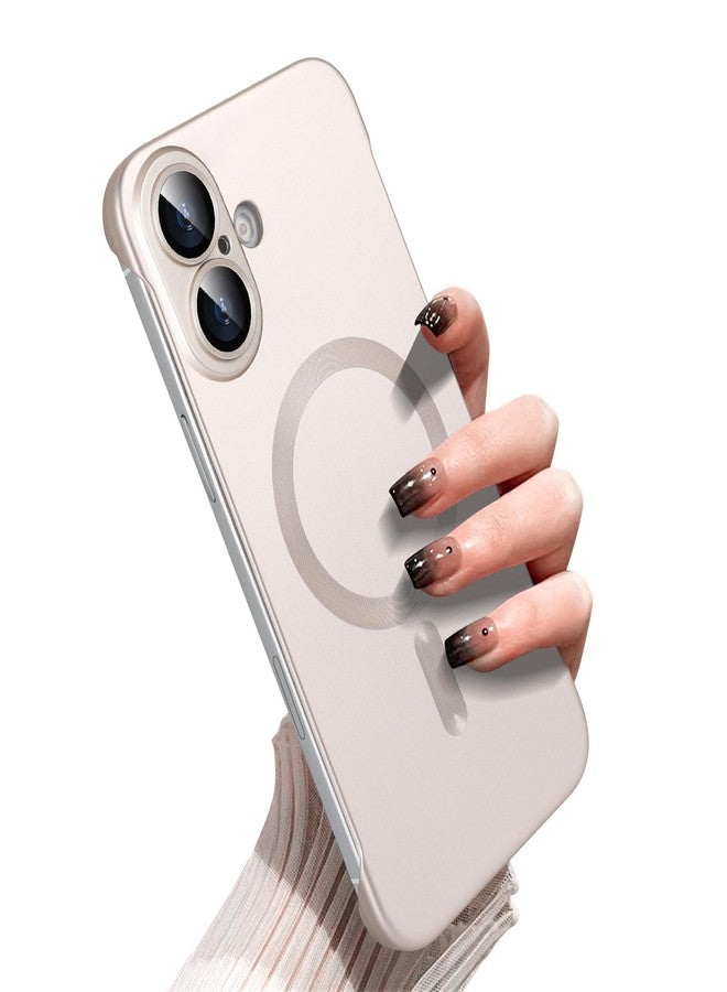 أوميو جراب أوميو المغناطيسي النحيف لهاتف آيفون 16 متوافق مع ماج سيف، مصنوع من البولي كربونات غير اللامع، بتصميم بسيط بدون إطار وحواف، مع واقي لعدسة الكاميرا، مناسب للرجال والنساء، لون تيتانيوم صحراوي - Image 1