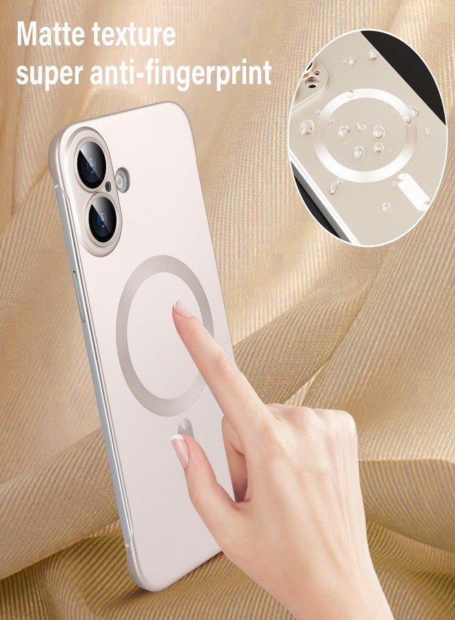 أوميو جراب أوميو المغناطيسي النحيف لهاتف آيفون 16 متوافق مع ماج سيف، مصنوع من البولي كربونات غير اللامع، بتصميم بسيط بدون إطار وحواف، مع واقي لعدسة الكاميرا، مناسب للرجال والنساء، لون تيتانيوم صحراوي - Image 5