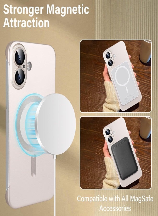 أوميو جراب أوميو المغناطيسي النحيف لهاتف آيفون 16 متوافق مع ماج سيف، مصنوع من البولي كربونات غير اللامع، بتصميم بسيط بدون إطار وحواف، مع واقي لعدسة الكاميرا، مناسب للرجال والنساء، لون تيتانيوم صحراوي - Image 4