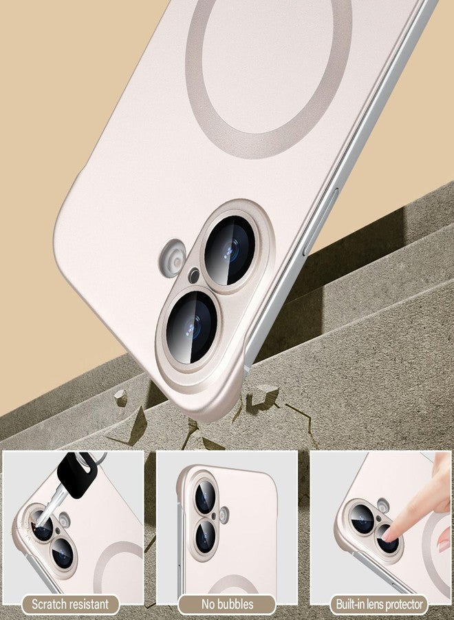 أوميو جراب أوميو المغناطيسي النحيف لهاتف آيفون 16 متوافق مع ماج سيف، مصنوع من البولي كربونات غير اللامع، بتصميم بسيط بدون إطار وحواف، مع واقي لعدسة الكاميرا، مناسب للرجال والنساء، لون تيتانيوم صحراوي - Image 3