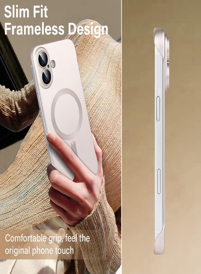 أوميو جراب أوميو المغناطيسي النحيف لهاتف آيفون 16 متوافق مع ماج سيف، مصنوع من البولي كربونات غير اللامع، بتصميم بسيط بدون إطار وحواف، مع واقي لعدسة الكاميرا، مناسب للرجال والنساء، لون تيتانيوم صحراوي - Image 2