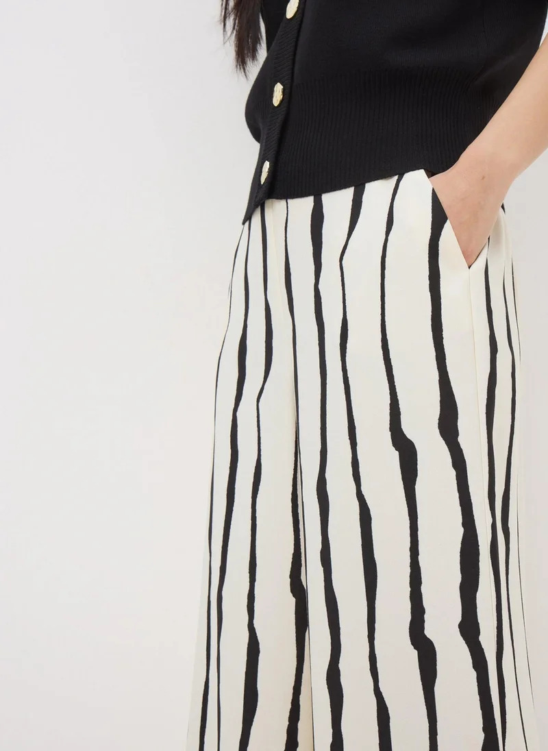 Matalan Et Vous Cream Stripe Co Ord Trousers