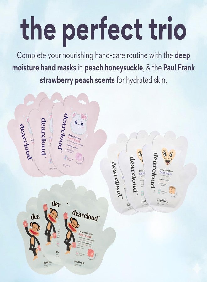 dearcloud Keith Haring Infused Serum Hand Mask – hand masks moisturizing glove with Glycolic Acid & Shea Butter – Hand Mask for Dry Cracked Hands – Iris Rose Musk (3 Pairs/ 6 Gloves) - Image 5