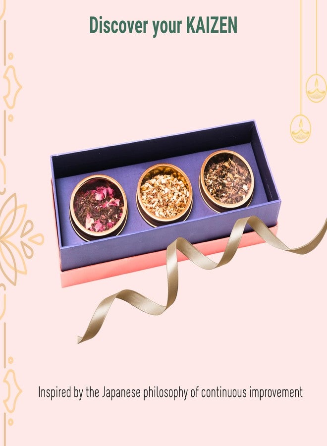 OH CHA - Kaizen Tea Gift Set | 3 Assorted Blends: Masala, Golden, Ayurvedic Chai | Pure Ingredients | Diwali Wellness & Tradition | Premium Hamper - Image 3