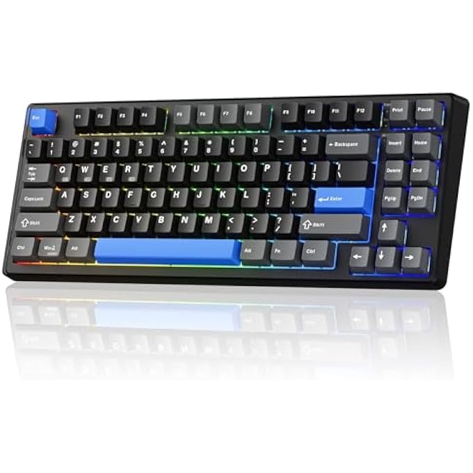 Kisnt WIRELESS MECHANICAL KEYBOARD,GASKET MOUNTED WITH CREAMY SOUND,BLUETOOTH/2.4GHZ/USB-C,CUSTOM HOT SWAPPABLE,RGB BACKLIT,75% COMPACT LAYOUT FOR GAMING/TYPING/WIN/MAC/PC(TEXTURED BLACK,LINEAR SWITCH) - Image 2
