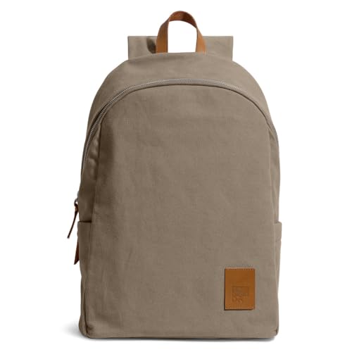 DailyObjects Pedal Everyday Casual Laptop Backpack (16L) Fits Upto 14 Inch Laptop, Unisex Travel Backpack Durable Canvas Material, Zippered Compartments With Pockets (Beige) - Image 1