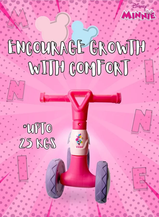 ديزني Minnie Mouse Ride On Toys For Kids, Baby Ride On Scooter, Gift For Girls, Balance Bike Anti Skid No Pedal, Toddler Bicycle,2 Years-4 Years, Pink