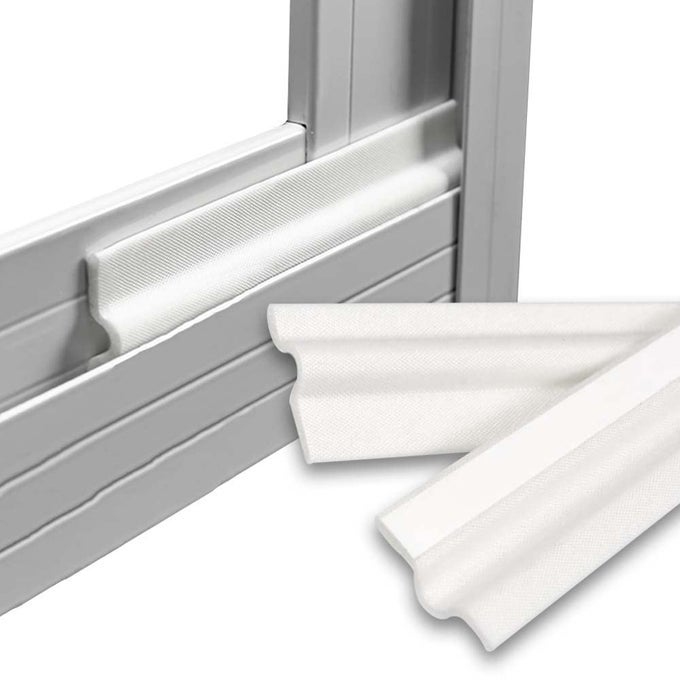 118 INCH WEATHER STRIPPING DOOR SEAL STRIP FOR BOTTOM OF DOORSELFADHESIVE WINDOW DRAFT STOPPER FOAM SEAL STRIPSOUNDPROOF WINDOW INSULATION WEATHER STRIP FOR WINTER GAP BLOCKERWHITE
