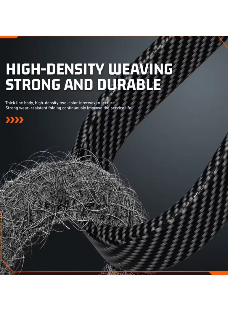 100W 4-in-1 Fast Charging Cable – USB-A/USB-C to Lightning, USB-C & Micro-USB | 1.2m Nylon Braided | 5A Power Delivery - Image 3