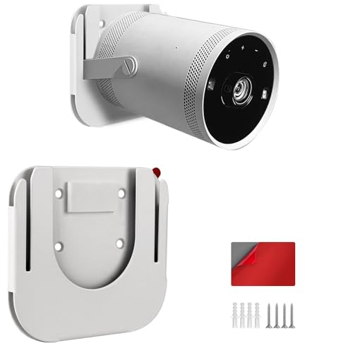 Chanvoo Drill Free Wall Mount Compatible with Samsung Freestyle Projector Ceiling Mount, Freestyle 2 Accessories Steel Wall Mount Shelf (White) - Image 1