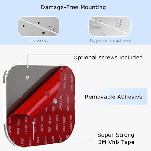 Chanvoo Drill Free Wall Mount Compatible with Samsung Freestyle Projector Ceiling Mount, Freestyle 2 Accessories Steel Wall Mount Shelf (White) - Image 2