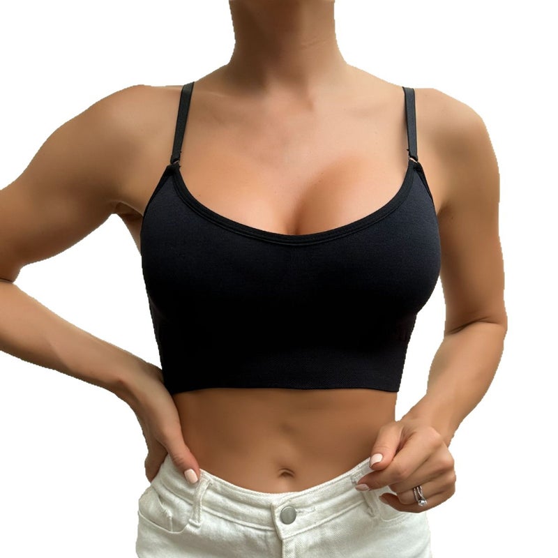 حمالة صدر رياضية كبيرة الحجم بدون أسلاك مع وسائد قابلة للإزالة، ظهر مكشوف، مجموعة حمالات يوغا - Image 5