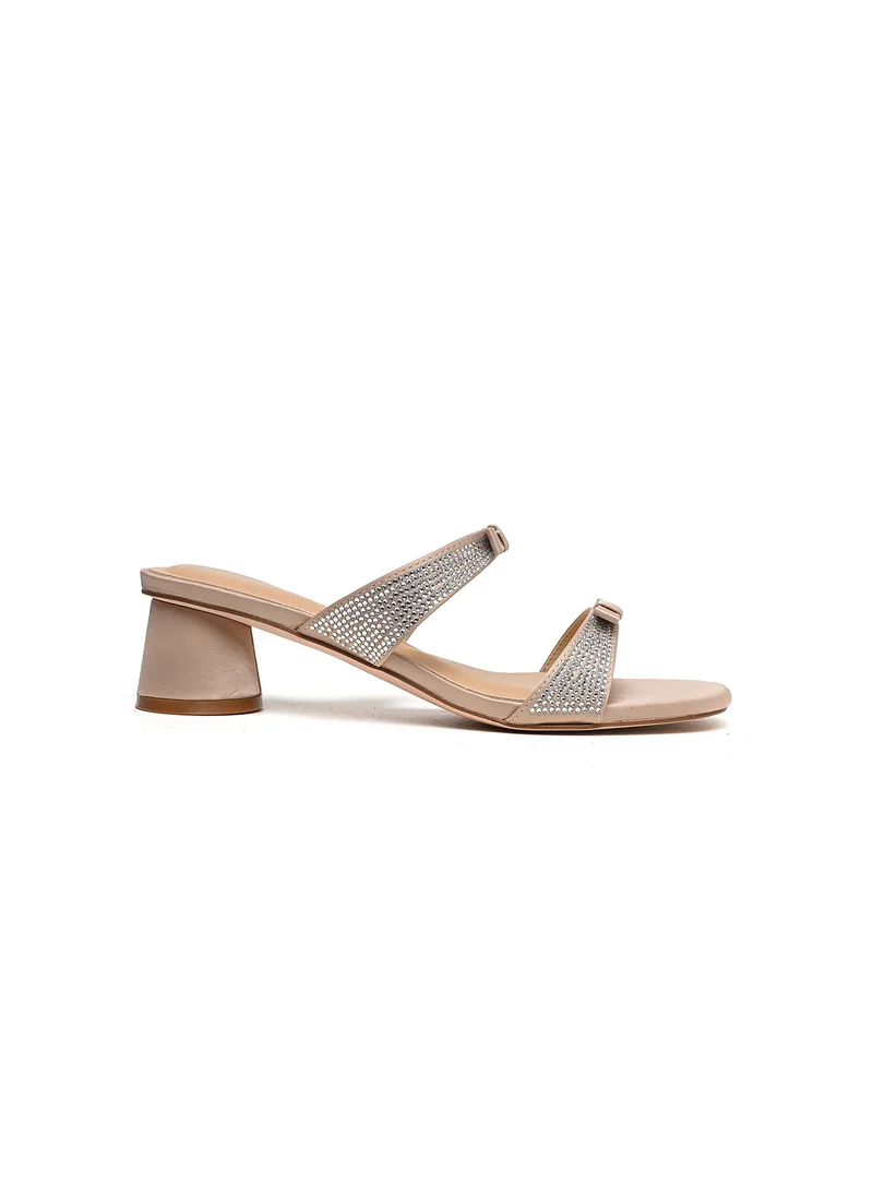 كيوبل Womens two-strap low block heeled Sandals