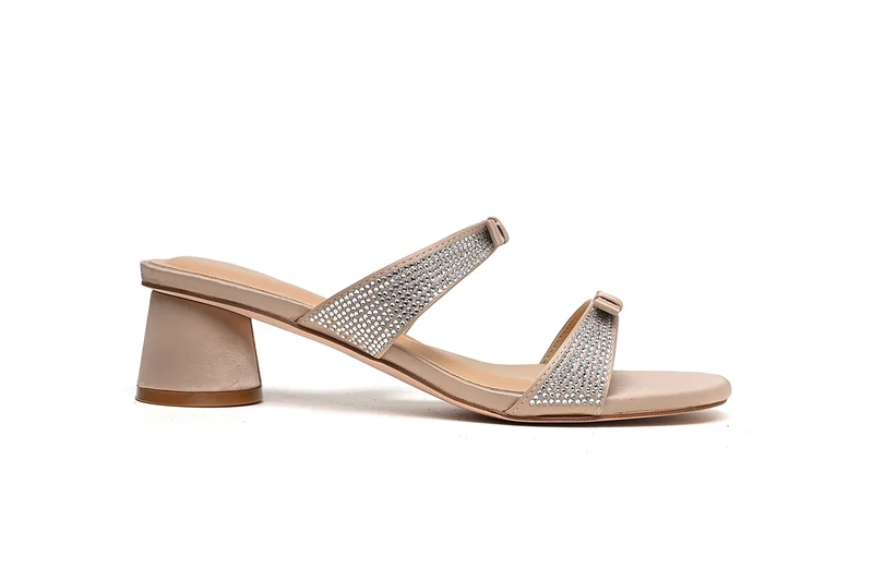 Cuple Womens two-strap low block heeled Sandals