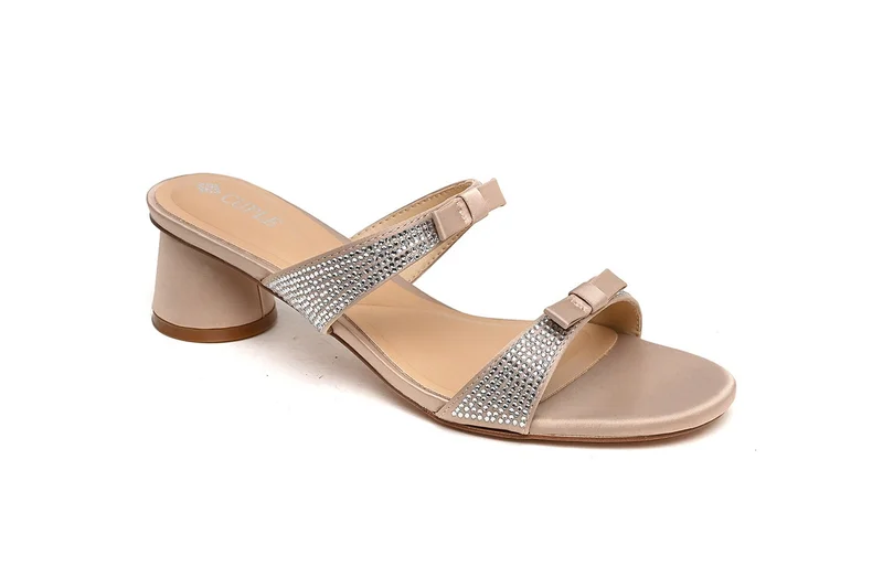 Cuple Womens two-strap low block heeled Sandals