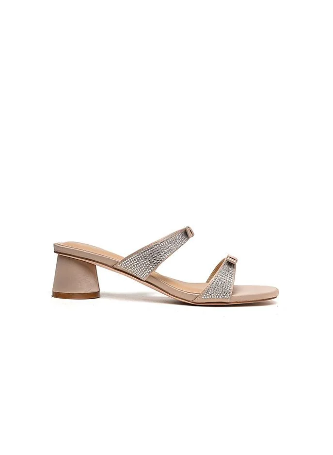 كابلي صنادل نسائية بكعب منخفض بحزامين