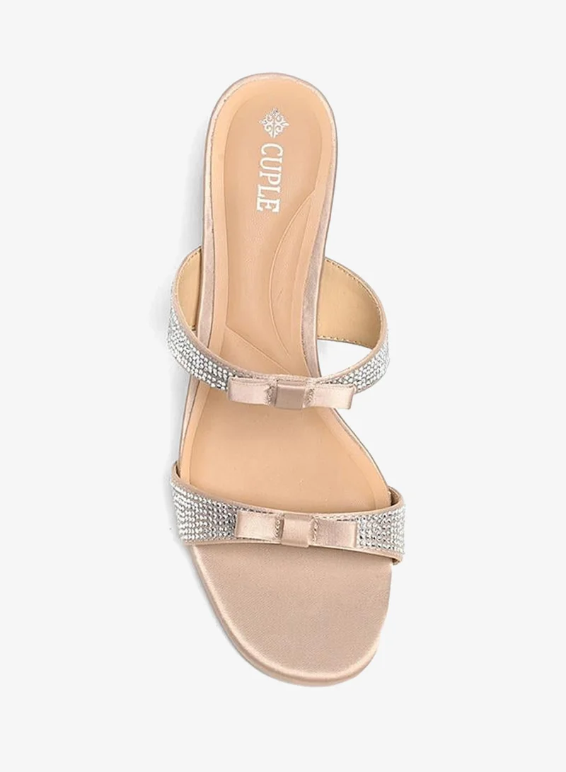 Cuple  Womens two-strap low block heeled Sandals for Women | Best Price UAE
