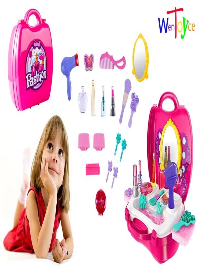SHIPEASE Suitcase Shape Beauty Play Set for Girls Boys Makeup Pretend Play Toy Cosmetic Dream Fashion Set with Makeup Accessories (Multicolor) - Image 5