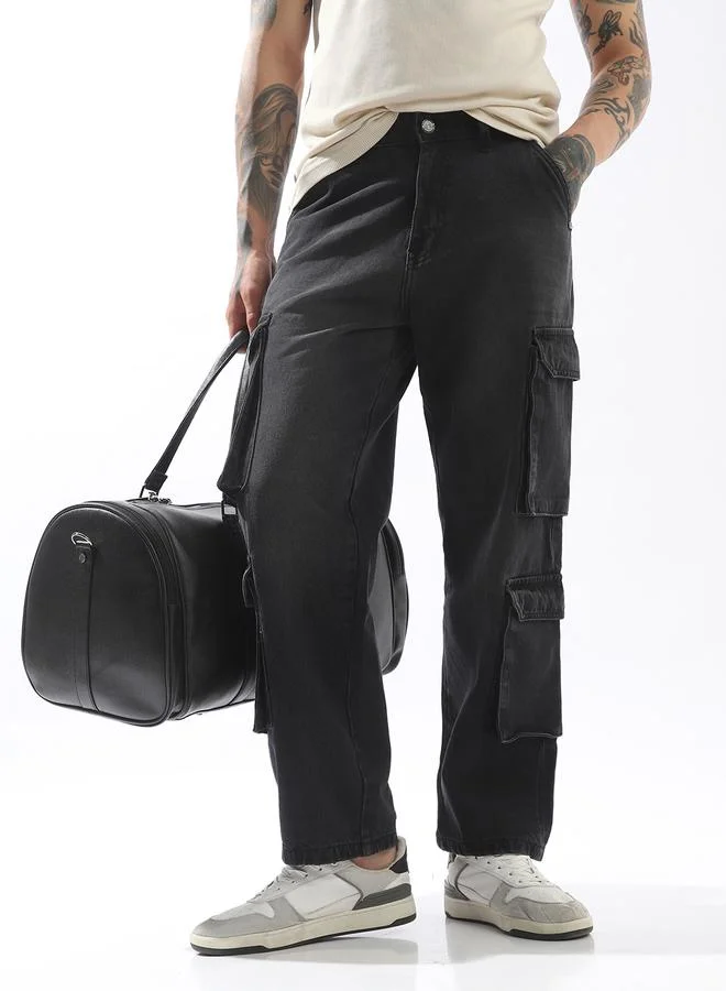 HIGH STAR Black Jeans Plain Button Woven Full Mid-Rise for Men – Make every day iconic