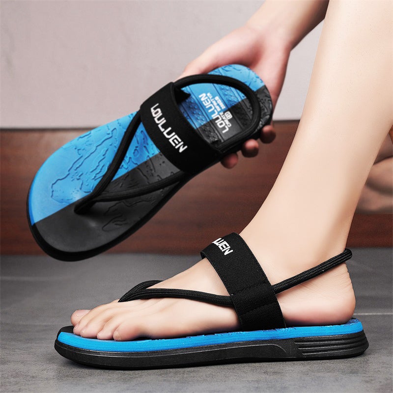 Sandals Men'S Summer Outer Wear Plus Size 45 Sports Driving To Work Dual-Use Soft Bottom Sandals Boys Beach Flip-Flops - Image 4