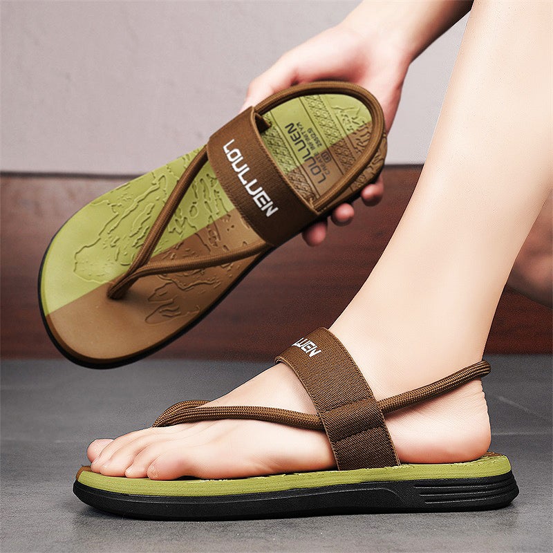 Sandals Men'S Summer Outer Wear Plus Size 45 Sports Driving To Work Dual-Use Soft Bottom Sandals Boys Beach Flip-Flops - Image 3