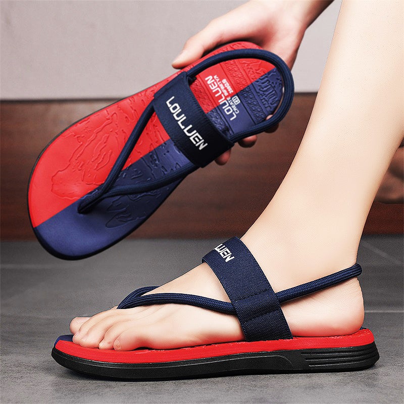 Sandals Men'S Summer Outer Wear Plus Size 45 Sports Driving To Work Dual-Use Soft Bottom Sandals Boys Beach Flip-Flops - Image 1