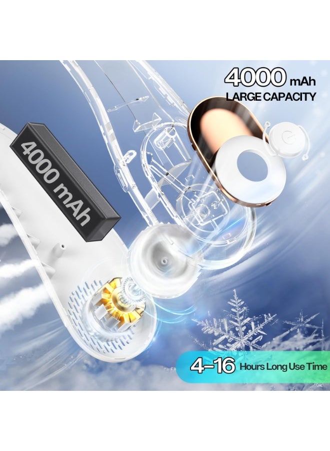 NIBEMINENT Neck Fan, Portable Bladeless Neck Fans, Upgrade 360° Airflow, Super Quiet, 3 Speeds, 3600mAh Personal Wearable Neck Fan, Upgraded Cooling Air Volume USB Rechargeable Hands Free Fan - Image 4