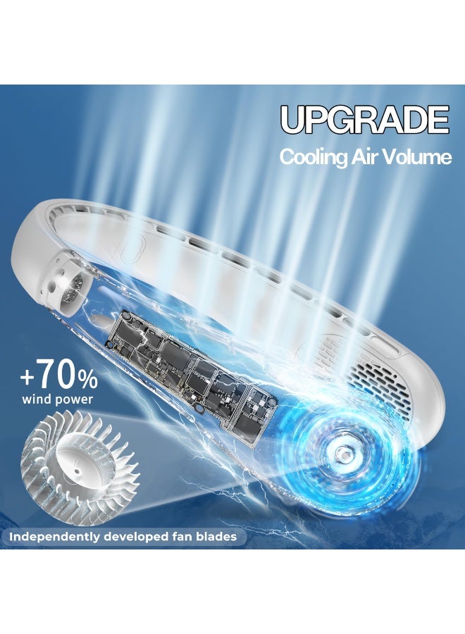 NIBEMINENT Neck Fan, Portable Bladeless Neck Fans, Upgrade 360° Airflow, Super Quiet, 3 Speeds, 3600mAh Personal Wearable Neck Fan, Upgraded Cooling Air Volume USB Rechargeable Hands Free Fan - Image 3