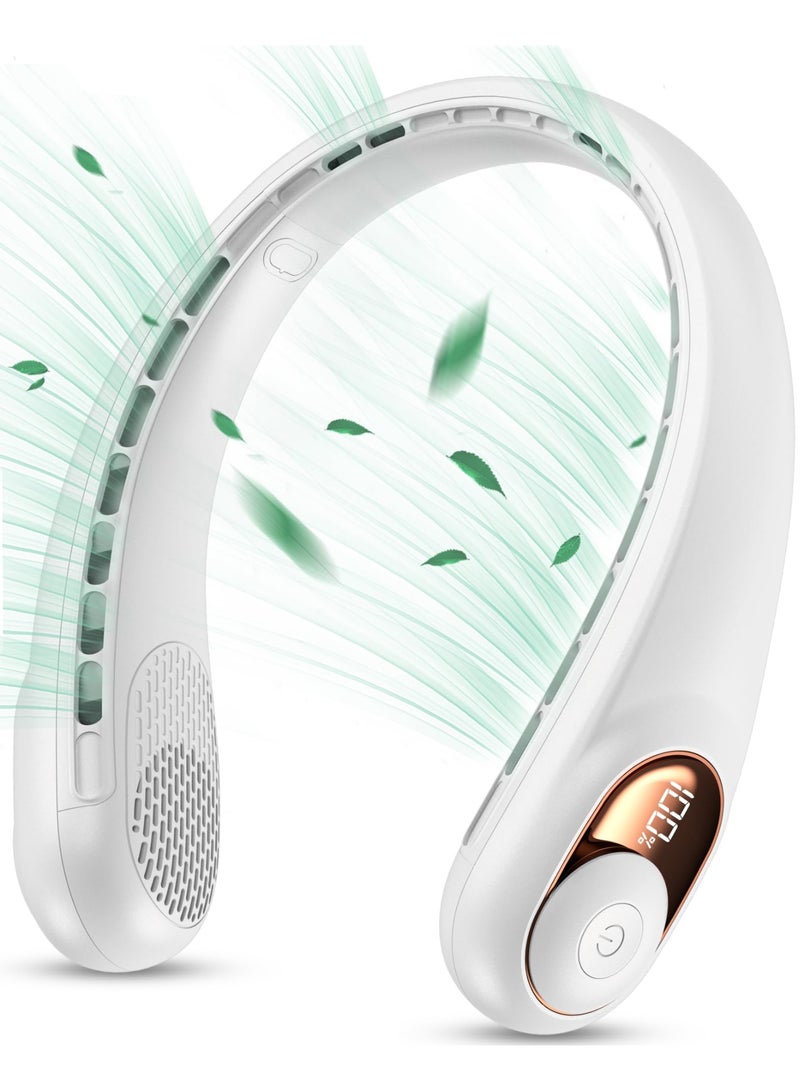 NIBEMINENT Neck Fan, Portable Bladeless Neck Fans, Upgrade 360° Airflow, Super Quiet, 3 Speeds, 3600mAh Personal Wearable Neck Fan, Upgraded Cooling Air Volume USB Rechargeable Hands Free Fan - Image 1