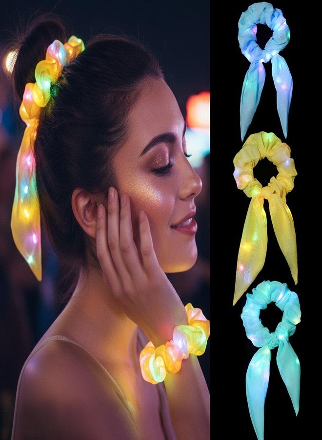 ووي ربطات شعر مضيئة من Woeoe، ربطات شعر LED، إكسسوارات شعر تتوهج في الظلام للنساء - Image 1