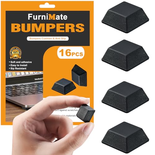 FURNIMATE Rubber Feet for Electronics-Adhesive Rubber Feet 16PCS, Black Rubber Bumpers Self Adhesive - Image 1