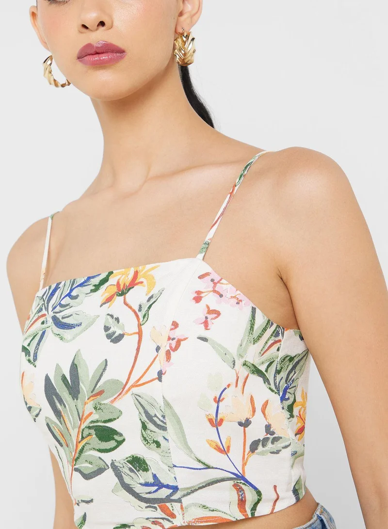 اتش اند ام Printed Strappy Top