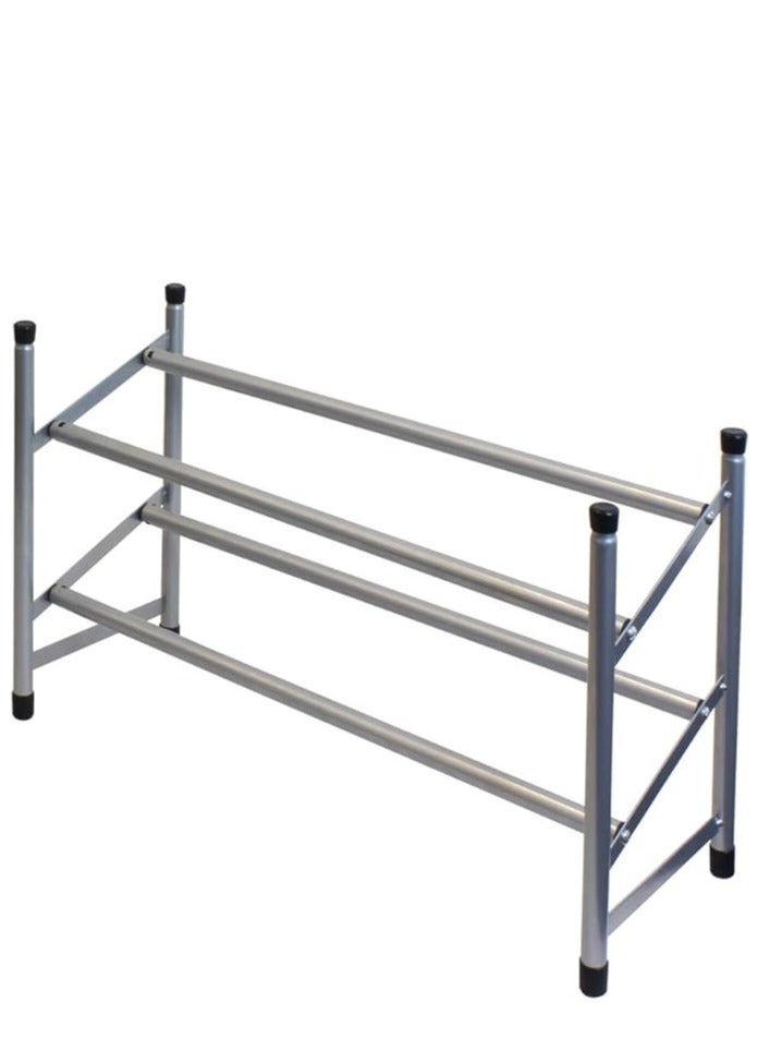 Generic Expandable 2-Tier Shoe Rack | Adjustable Shoe Storage Organizer | Space-Saving Shelf for Shoes, Boots & Slippers | Durable Home Closet Stand - Image 1