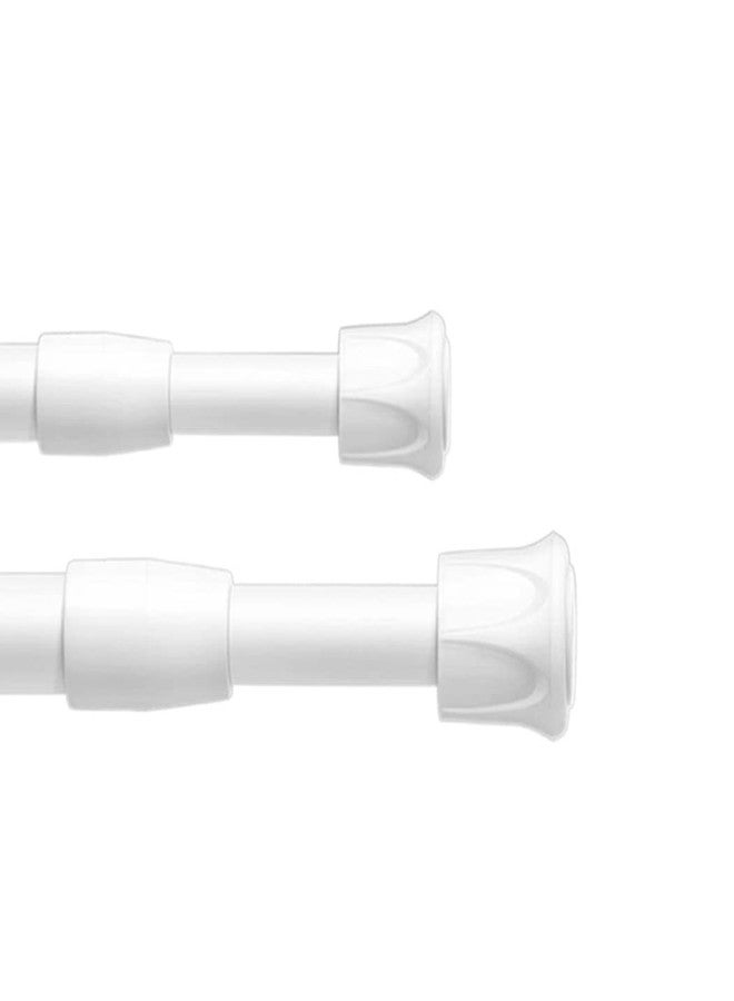 Ebonee 2 Pack Adjustable Spring Tension Curtain Rod for Cupboard Bars, White Extendable Small Short 15.7-28 inch Spring Tension Closet Rods for Shower Bathroom Window Wardrobe - Image 1