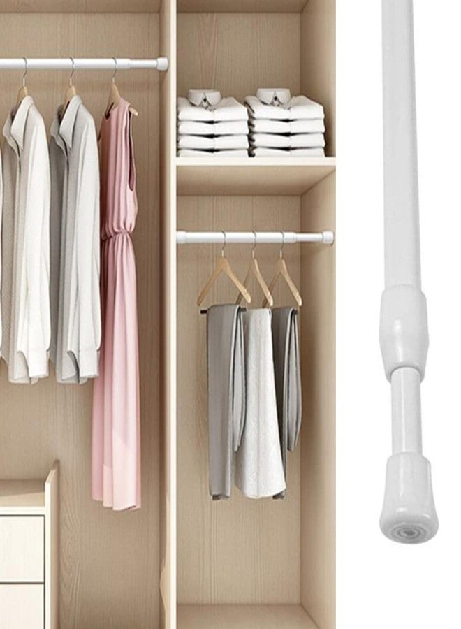 Ebonee 2 Pack Adjustable Spring Tension Curtain Rod for Cupboard Bars, White Extendable Small Short 15.7-28 inch Spring Tension Closet Rods for Shower Bathroom Window Wardrobe - Image 5