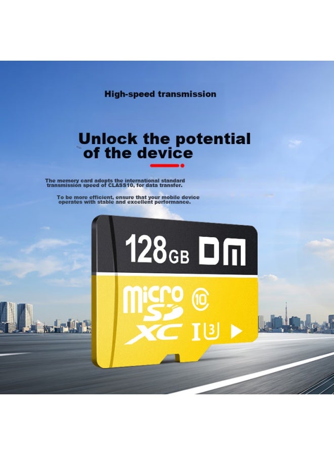 Dm Daimai 128gb Tf Memory Card, Yellow Card, C10, High-speed Memory Card For Mobile Phones, Dash Cams, And Surveillance Cameras - Image 1